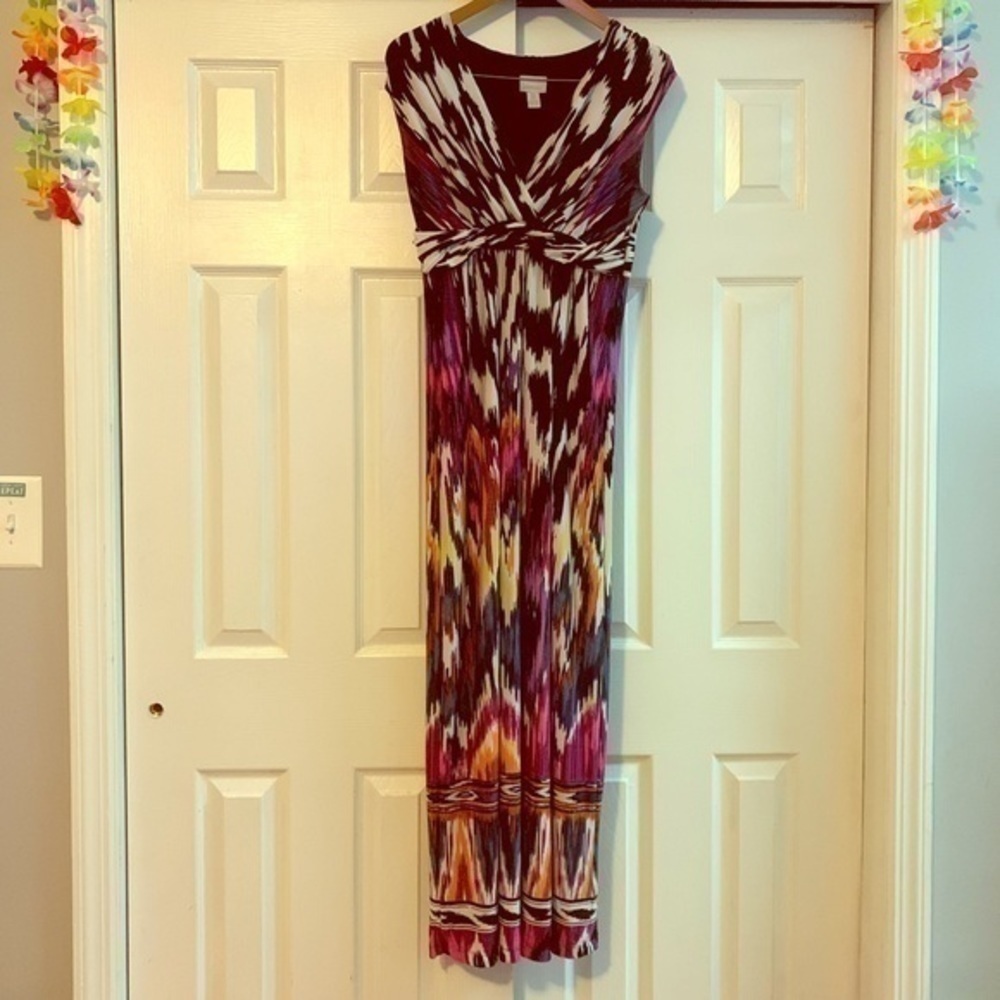 Chico’s Black Multicolored Maxi Dress Size 0